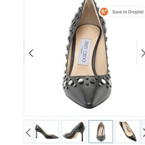 JIMMY CHOO Romy 85 NWU Black Studded Pumps SIZE 39